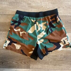 TACHUNTFISH Camo Athletic Shorts Men 2XL Drawstring Pockets Gym Training Workout